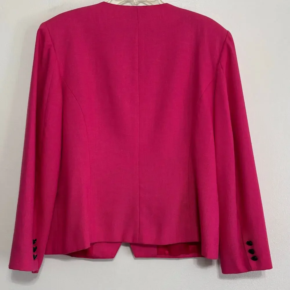 Vintage Leslie Fay Personal Pink Blazer Size 16